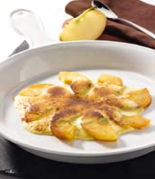 Pomme fruit sur sabayon